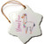 3dRose Cute Watercolor Words Llama Love Snowflake Ornament, 3",