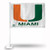 NCAA Rico Industries Car Flag including Pole, Miami Hurricanes - White