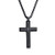 Rnivida Men's Stainless Steel Cross Necklace with Lord's Prayer Inscription, Cross Pendant Necklace Black-22 inch Chain