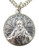 CB Silver Toned Base Scapular Sacred Heart Jesus Our Lady of Mt Carmel Medal, 7/8 Inch