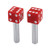 MACs Auto Parts 41-12891 Door Lock Knobs - Red Dice