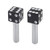 MACs Auto Parts 66-12885 Black Dice Door Lock Knobs, Pair