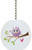 Whimsical Owl on Limb Solid Ceramic Fan Pull