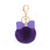 Buytra Fluffy Faux Fur Pom Pom Keychain Keyring Ball for Car Key Ring Bag Pendant Cellphone Charm, Purple