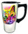 Spoontiques Dean Russo Cat Travel Mug, Off-White