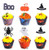 Halloween Cupcake Toppers and Wrapper,Bat Cake Picks Cupcake Liners Party Decor Supplies, Pack of 48