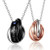MJartoria Matching Necklaces for Couples, His Queen Her King Engraved Rings Pendant Stainless Steel Necklaces Anniversary for Boyfriends Girlfriends MJartoria Matching Necklaces for Couples, His Queen Her King Engraved Rings Pendant Stainless Steel Necklaces Anniversary for Boyfriends Girlfriends