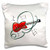 3D Rose Abstract Guitar Notes Music red Pillow Case, 16inch  x 16inch