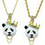2 Panda Chain Pendant Hip Hop Chain Gold Tone 24inch /30inch  Inch Necklace