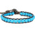 KELITCH Natural Leather Wrap Bracelet Agate Crystal Skull Mix Beaded Bracelet For Women Men Strand Bracelets New Blue 5B