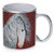 Metallic Sparkle Silver Coffee Mug - Dappled Gray Andalusian Stallion on Red Horse Art by Denise Every