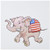 3dRose Republican Party Elephant Mascot Greeting Cards, 6" x 6", Set of 6 (gc_59992_1)