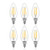 Tenergy LED Candelabra Bulbs Dimmable, 4W 40 Watt Equivalent Warm White Soft White 2700K E12 Base Decorative B11/C37 Filament Candle Bulbs for Chandelier/Ceiling Fan Pack of 6