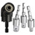 Right Angle Drill 105 Degree Right Angle Screwdriver set Drill Hex Bit Socket Adapter,360Rotatable 3Pcs 1/4inch  3/8inch  1/2inch  Cr-V Hex Shank Impact Grade Driver Socket Adapter/Extension Set Drill Bit