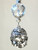 Large Silver Metal Buddha Face with Faceted Crystal Clear Glass Ceiling Fan Pull Chain - Lamp/Light Pull