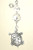 Silvery Turtle with Faceted Clear Glass Ceiling Fan Pull Chain