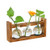 Desktop Clear Glass Planter Bulb Vase with Retro Solid Wooden Stand and Metal Swivel Holder for Hydroponics Plants -Decorative Plant Terrarium 3 Bulb Vase Terrarium Air Planter