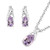 Shop LC Delivering Joy Stainless Steel 925 Sterling Silver Pear Pink Amethyst Earrings Necklace Pendant Set Fashion Jewelry for Women Size 20inch  Ct 1.5