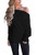 EZBELLE Womens Off Shoulder Long Sleeve Loose Pullover Sweater Batwing Oversized Shirts Tunic Tops Black X-Large