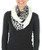Womens Infinity Scarf Cable Knit Wrap - Ivory Leopard