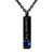 Fanery Sue Personalized Custom Cremation Necklace Urn for Ashes Keepsake Memorial Bar Pendant JewelryBlack-Blue Engraving
