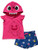 Pinkfong Baby Shark Toddler Girls French Terry Short Sleeve Hoodie  and  Shorts Set 4T Pink