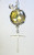 Large Faceted Amber Crystal Glass with Silvery Christian Cross Ceiling Fan Pull / Light Pull Chain