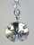 Silver Sand Dollar  and  Clear Faceted Glass Ceiling Fan Pull Chain