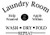 Laundry Room Help Wanted Apply Within Wash Dry Fold Repeat Door Decal Sticker for Walls or Glass Black