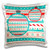 3dRose pc_224852_1 Turquoise White and Red Pattern with Ornaments Pillow Case, 16inch  x 16inch