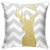 BJfuda Throw Pillow Covers 18x18 Inches,Sofa Square Decorative Throw Pillow Case Glitter Deer Head Gray and White Chevron Pattern