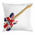 Ambesonne Union Jack Throw Pillow Cushion Cover, Classical Electric Guitar UK Flag Britain Music Instrument, Decorative Square Accent Pillow Case, 16inch  X 16inch , Pale Brown Grey Black