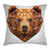 Ambesonne Bear Throw Pillow Cushion Cover, Fractal Geometric Look Portrait with Triangles Modern Art Inspired Design, Decorative Square Accent Pillow Case, 16inch  X 16inch , Brown Black Pale Grey