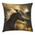 Ambesonne Horse Throw Pillow Cushion Cover, Chestnut Horse Profile on Dramatic Cloudy Sunset Sky Strong Wild Young Mammal, Decorative Square Accent Pillow Case, 16inch  X 16inch , Brown and Yellow