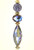 Reflective Multi-Faceted Iridescent Purple Glass and Rhinestone Ceiling Fan Pull / Light Pull Chain