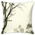 GULTMEE Forest,Nature Theme The Panorama of a Forest Pattern Birds on Tree Branches Print,Olive Green,Decorative Square Accent Pillow Case,18inch  X 18inch inches