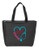 Personalized Monogram Tote Bag Nurse Doctor Appreciation Heart Stethoscope Initials Gift RN LPN CNA Black
