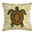 Ambesonne Turtle Throw Pillow Cushion Cover, Turtle Zentangle on Yellow Background Spiral Forms Bohemian Artwork, Decorative Square Accent Pillow Case, 18inch  X 18inch , Yellow Green Brown