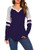 Sweetnight Women's Loose Shirts Fashion Long Sleeve Blouse Tops Dark Blue Large