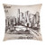 Ambesonne Florida Throw Pillow Cushion Cover, Hand Drawn Miami Cityscape Sketch USA Architecture Theme Abstract Buildings, Decorative Square Accent Pillow Case, 18inch  X 18inch , Tan and Dark Brown
