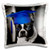 3D Rose Anchors Away Nautical Themed Stripes in Gray White and Red Pillow Case, 16inch  x 16inch