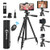 Phone Tripod, ZERFUN 55 Tripod for iPhone iPad Camera, Adjustable Travel Phone Tripod Stand with Remote, Universal Cell Phone/Tablet Holder Mount, Sports Camera Adapter and Carrying Bag