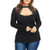 HGWXX7 Women's Tops Casual Plus Size Lace Solid Long Sleeve Loose Blouse T-ShirtBlack,XL