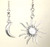 Two-Piece Silvery Moon and Sun Rays Ceiling Fan Pulls Set