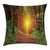 Forest Throw Pillow Cushion Cover, Magical Reflection Deep in The Forest Birches Trees Nature Fall Fantasy Scenery, Decorative Square Accent Pillow Case, 18 X 18 Inches, Green Brown