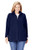Woman Within Women's Plus Size Zip-Front Microfleece Jacket Fleece - 3X, Navy