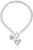 GUESS inch Basic Silver Logo Heart and Pave Heart Toggle Pendant Necklace