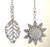 Two-Piece Silvery Metal Ceiling Fan Pulls Sunflower and Leaf Nature Set