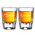 Bride and Groom Engraved Barcraft Fluted Shot Glass Set