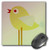 3dRose LLC 8 x 8 x 0.25 Cute Green Bird Animals Children's Art Mouse Pad (mp_79257_1)
